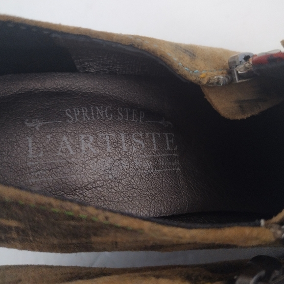 Boho L'Artiste spring step Studalena leather booties with heels size 8 1/2 - Picture 5 of 6